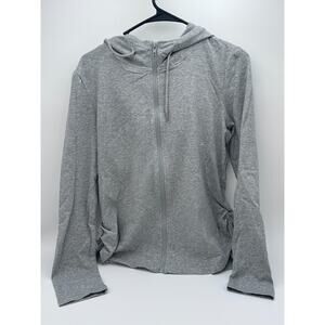 Women’s Gray Zip Up Hoodie XL Lightweight Cotton Blend Casual Jacket NEW